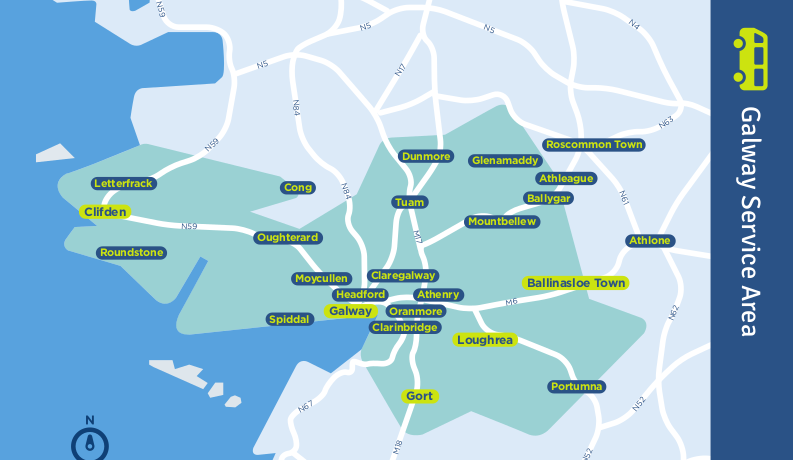 Galway TFI local link bus services map