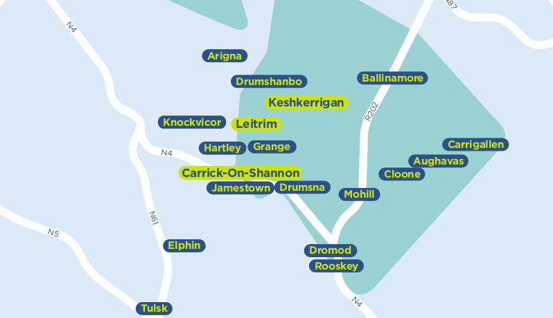Leitrim TFI local link bus services map