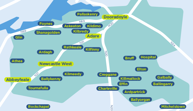 Limerick TFI local link bus services map
