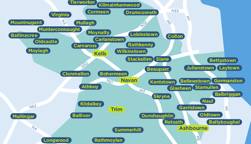 Meath TFI local link bus services map