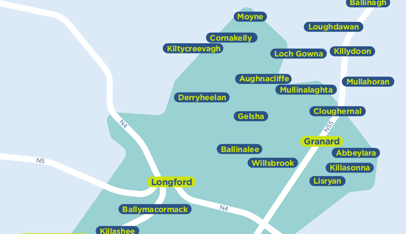 Longford TFI local link bus services map